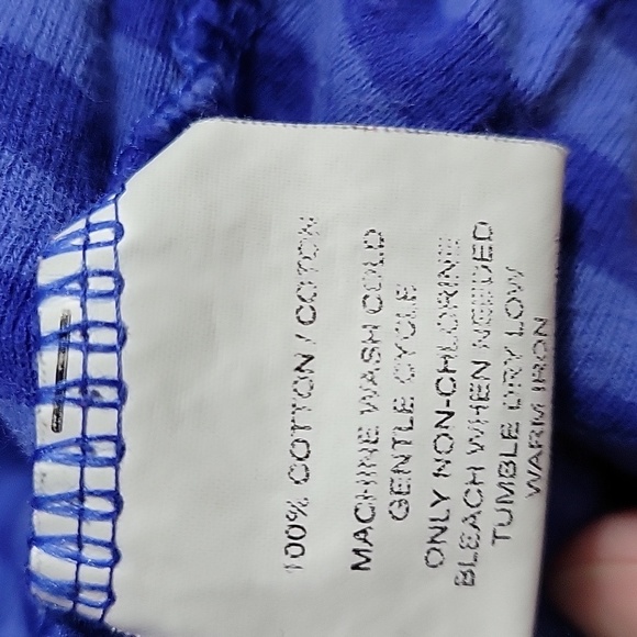 Bright blue striped vneck tshirt - Picture 3 of 3